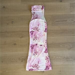 Tiger Mist Maxi Dress StraplessMesh Morgan Size XXS Pink Yellow